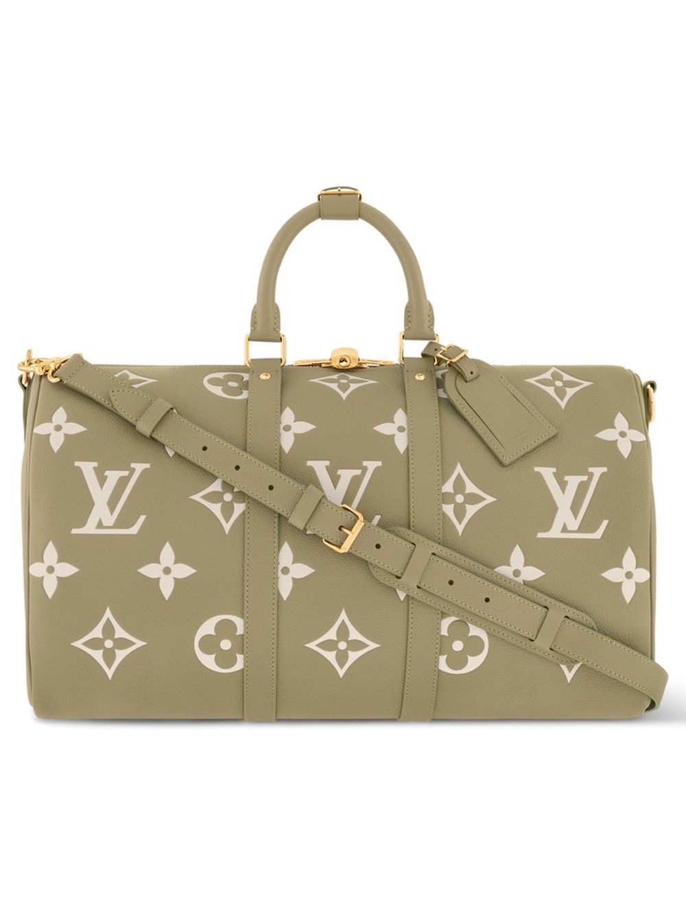 NEW Louis Vuitton Olive Green Monogram Keepall Bandoulière 45